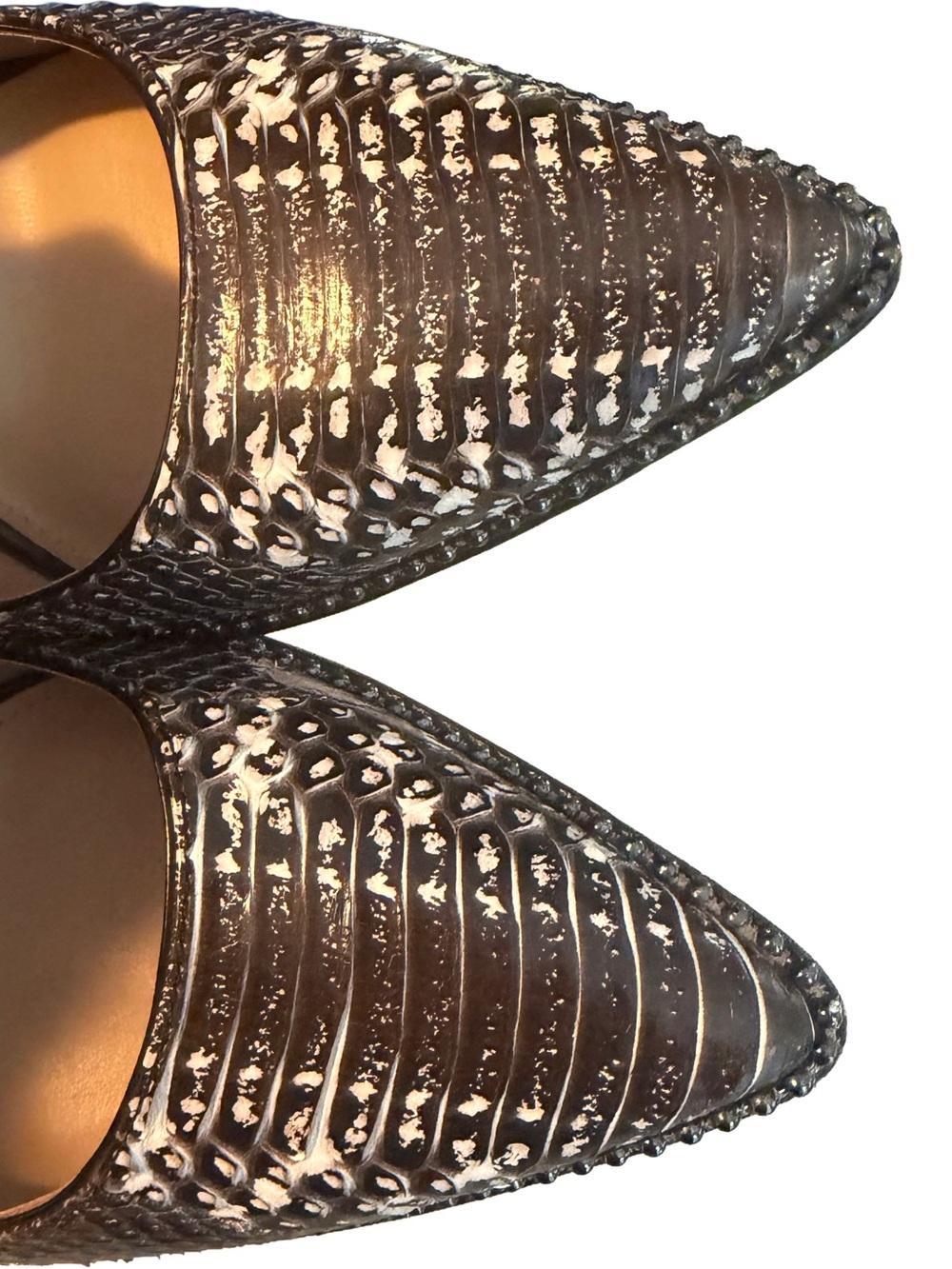 Coach BeadChain Genuine Snakeskin Pumps Heels Womens Size 7 - Picture 3 of 8
